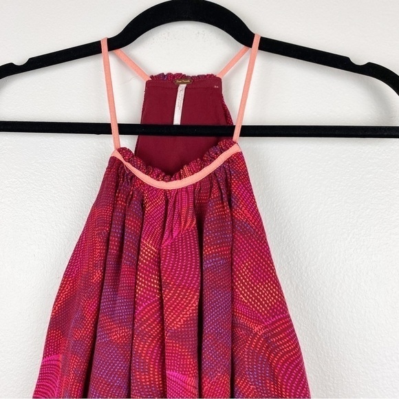 Free People Red Season In The Sun Halter Lace Up Tank Top Size XS - Picture 5 of 10